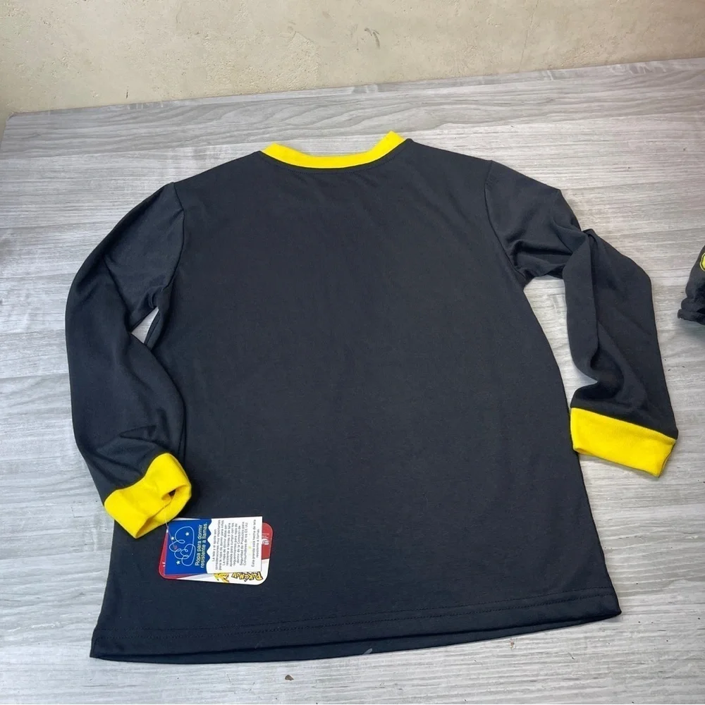 Pokemon Pikachu Black Yellow Long Sleeve Pants Pajama Set Boy’s Size 14/16 New